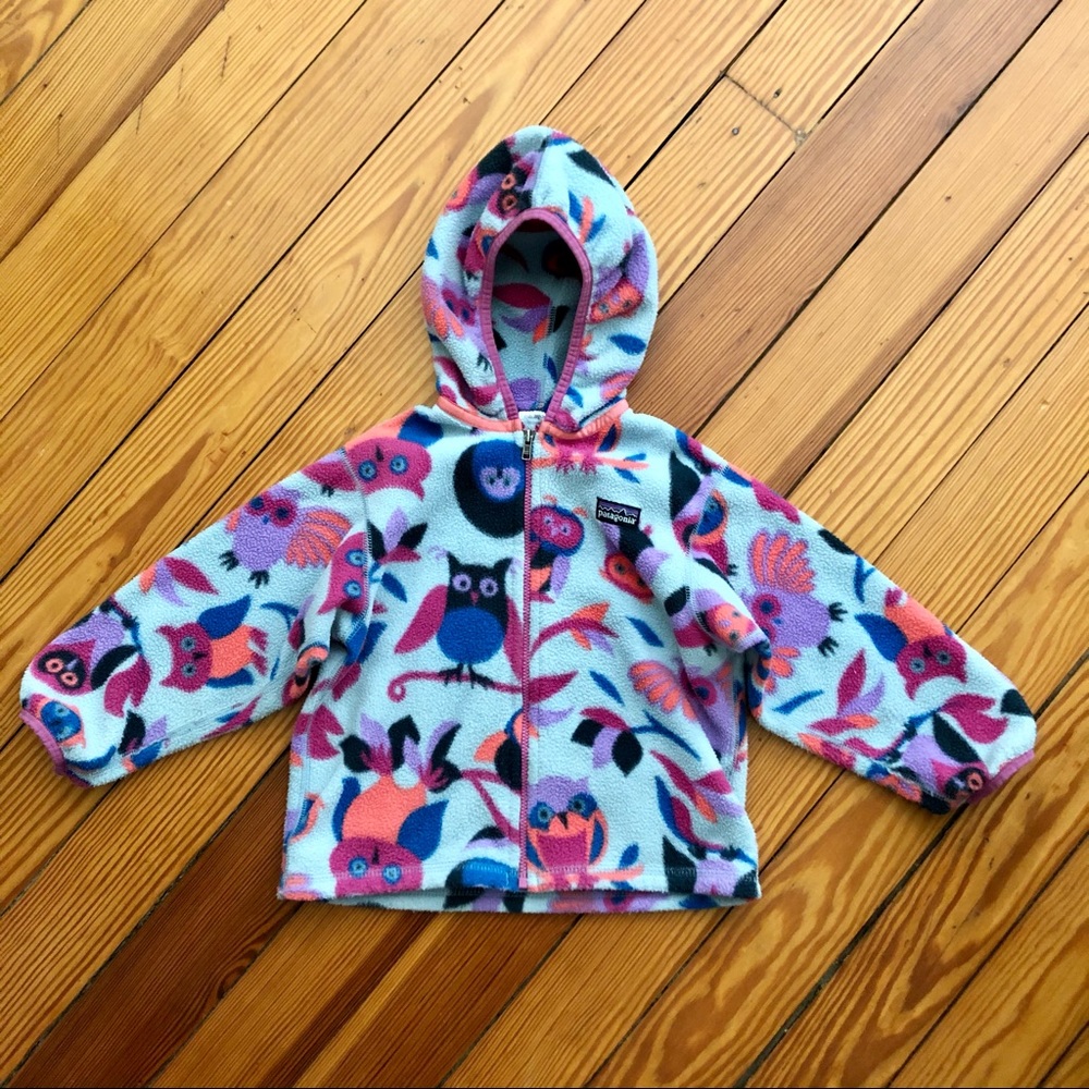 Patagonia owl fleece jacket with hood
